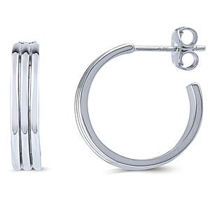 Plain Hoop Silver Earrings