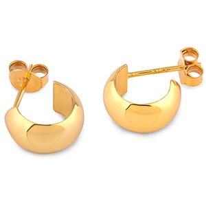 Silver Plain Hoops with Yellow Gold Plating