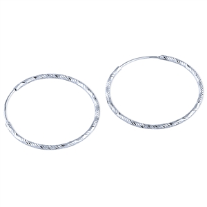 Plain Silver Hoop Earrings-35MM