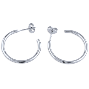 Plain Silver Hoop Earrings
