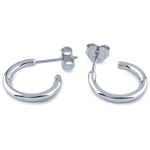 Plain Silver Hoop Earrings