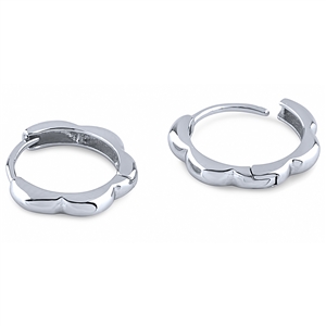 Plain Silver Huggie Earrings