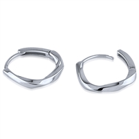 â€‹Plain Silver Huggie Earrings