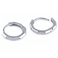 Plain Silver Huggie Earrings