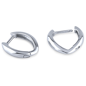 Plain Sterling Silver Huggie Earrings