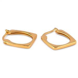 Plain Silver Huggie Earrings - Yellow Gold Plated