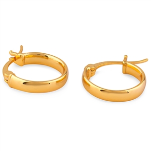 Sterling Silver Yellow Gold Plated Hoop Earrings