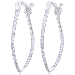 Silver Huggy Earring with CZ