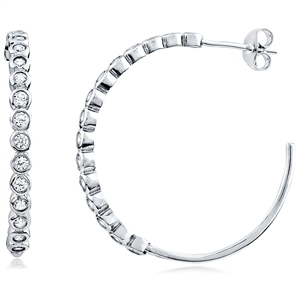 Silver Hoop Earring with CZ