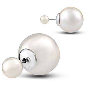 Nickel Free Sterling Silver and Faux Pearl. Plating Rhodium