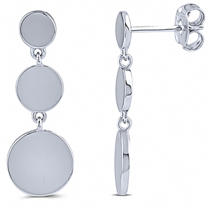 Plain Dangling Silver Earrings