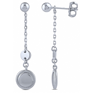 Plain Dangling Silver Earrings