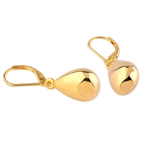 Yellow Gold Plated Sterling Silver Hollow Drop Earrings