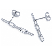 Plain Silver Paper Clip Earring.