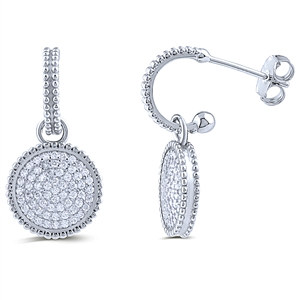 Silver Earrings with White CZ Stones