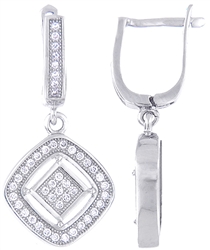 Silver Earring with Micro Set Cubic Zirconia