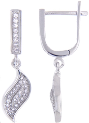 Silver Earring with Micro Set Cubic Zirconia