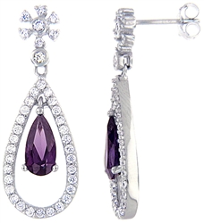 Silver Earring with Cubic Zirconia