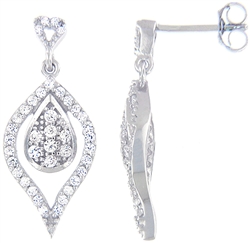 Silver Earring with Cubic Zirconia