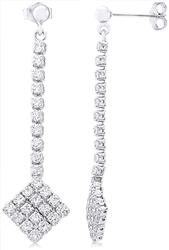 Silver Earring with Micro Set Cubic Zirconia