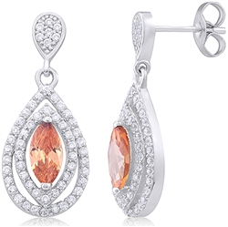 Silver Earring with Micro Set Cubic Zirconia