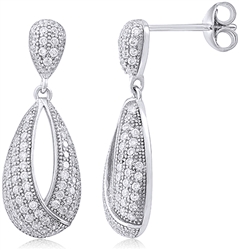 Silver Earring with Micro Set Cubic Zirconia