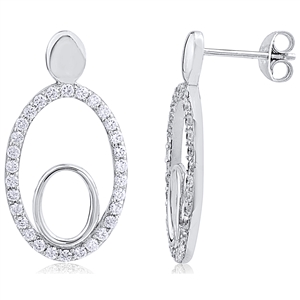 Silver Earring with Cubic Zirconia