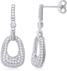 Silver Earring with Micro Set Cubic Zirconia