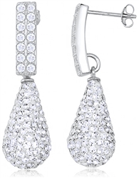 Silver Earrings with Crystals & Cubic Zirconia