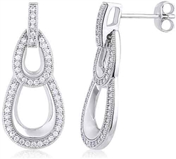 Silver Earring with Micro Set CZ