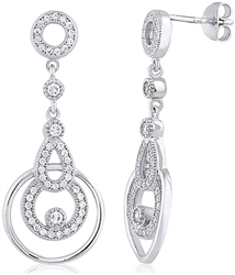 Silver Earring with Micro Set CZ