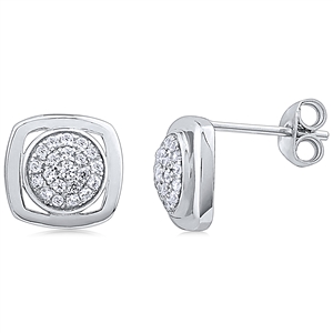 Silver Earrings with CZ