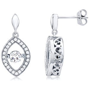 Silver Earring With Dancing CZ