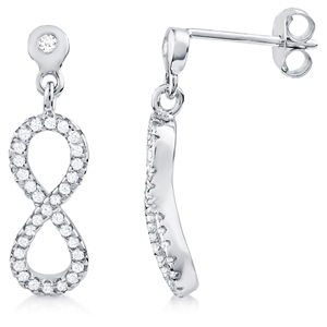Silver Infinity Earrings with CZ
