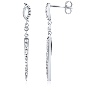 Silver Earrings With CZ