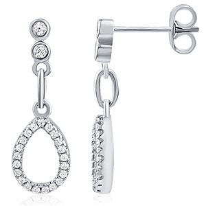 Silver Dangle Earring with CZ