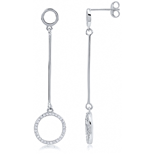 Silver Dancing Earring with CZ