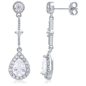Silver Dancing Earring with CZ