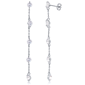 Silver Dancing Earring with CZ