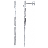 Silver Drop Earrings with CZ