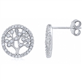 Silver Tree Of Life Earring with CZ