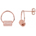 Silver Rose Gold Plated Earrings with CZ