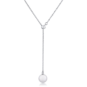 Silver Faux Pearl Necklace