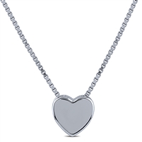 Plain Silver Sliding Heart Necklace