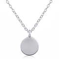 Plain Silver Engravable Disc Necklace.