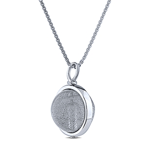 Plain Silver Necklace with Labradorite Stone