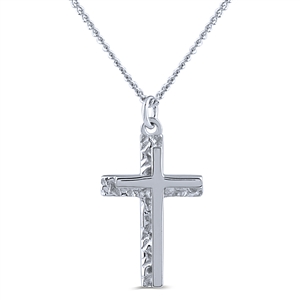 Plain Silver Cross Necklace