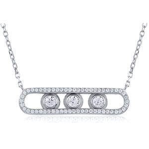 Silver Necklace with CZ