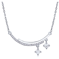 Silver Necklace with CZ