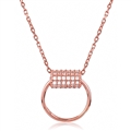 Silver Rose Gold Plated Necklace with CZ